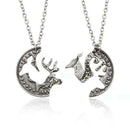 European and American Hollow Elk Stitching Necklace Man Love Friend Gift H5O4