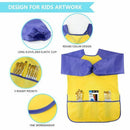 Childrens Kids Toddler Waterproof Play Apron Art Smock with 3 Roomy Pockets X4G8