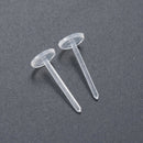 50 Pairs Women Clear Plastic Stem Rubber Anti-Allergy Ear Stud Earrings Stoppers