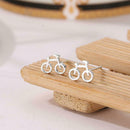 Creative Women Girls Mini Bicycle Ear Stud Geometric Earrings Jewelry Gift