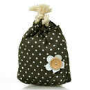 Organizer Bag Polka Dot Cotton Lin Drawing Flower Grey