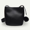 Women PU Leather Shoulder Crossbody Bag Messenger Bucket Handbag (Black)