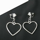 Japanese Harajuku hollow earrings geometric shape heart-shaped earrings sil N8X1