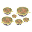 2 Set Yellow Silicone Elastic Seal Lids Bowl Covers Non-toxic Fresh-Care