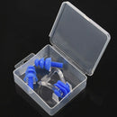 Adults Pairs Blue Swimming Silicone Ear Plugs with Nose Clip