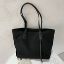 Waterproof Nylon Handbag Women Large Capacity Shoulder Casual Totes (Black)