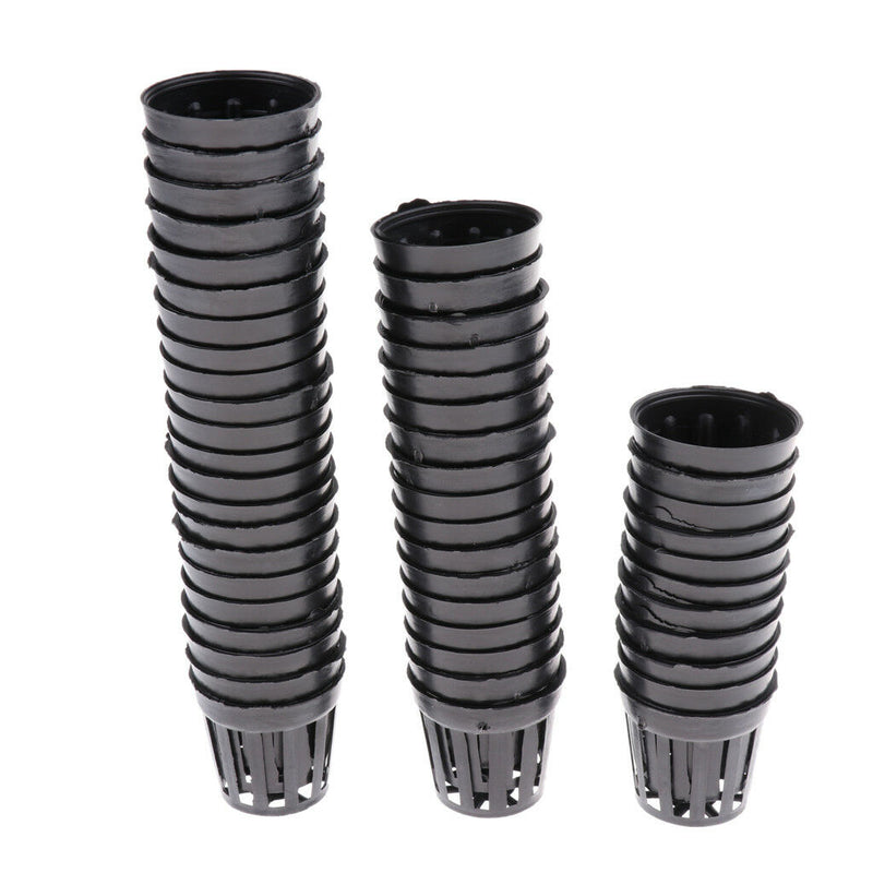 100pcs Round Pond Plant Basket Aquatic Pond Plants Round Shape Net Pots S/M