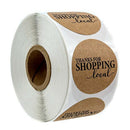 Round Thank You for Shopping Local Stickers -500 Labels Per Roll Handmade L Z7D5