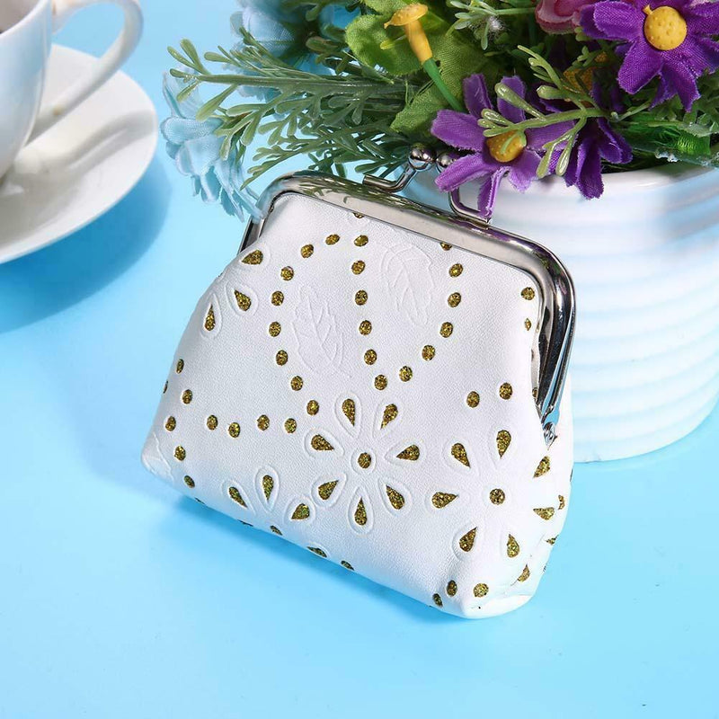 Women Kids Hollow Mini Coin Wallets PU Leather Clip Card Clutch Holder Case