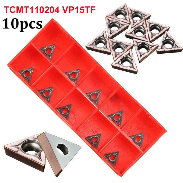 10Pcs CNC Carbide Tips Inserts Blade Cutter Lathe Turning Tool TCMT110204 VP15TF