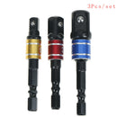 3x power screwdriver driver socket bit adapter drill 1/4" 3/8" 1/2" hex shank BX