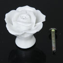 White Rose Flower Knob Europe Ceramic Door Cabinet Cupboard Handles Pull Drawer