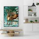 Christmas Deer DIY Painting By Numbers Hand Painted Canvas Art Pictures  A