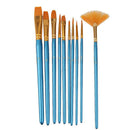10pcs Blue Handle Nylon Hair Multifunction Paint Brushes