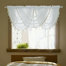 Sheer Valance Curtain White 57x37 inch Rod Pocket Window Curtain Voile Curtain