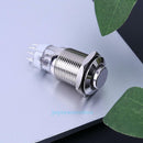 16mm 12V 3A Blue LED Car Metal Push Button Switch Latching Momentary Universal
