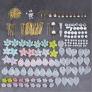 7Pairs Mix Flower Drop Earrings Material DIY Handmade Jewelry MakingSet Craft OZ