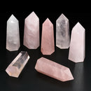 50-60mm Natural Rock Pink Rose Quartz Crystal Wand Point Healing Stone Wholesale