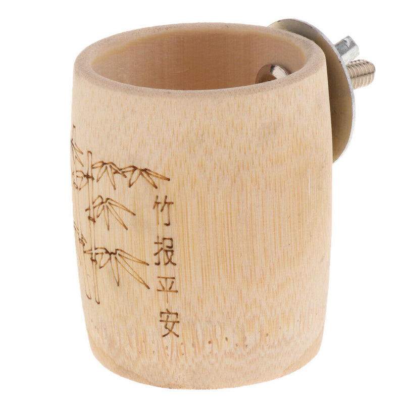 2 Pcs Parrot Feeder Bamboo Feeding Bowl Cage Food Water Container S