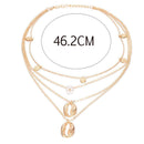2pcs Fashion Shell Conch Clavicle Choker Chain Multi-layer Necklace Pendant CXS