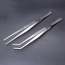 Stainless Steel Straight and Curved Nippers Tweezers Feeding Tongs for Rept