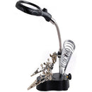 3.5x &12X 3rd Helping Hand Clip LED Magnifying Soldering Stand Lens Magnifier