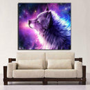 Purple Wolf 5D Diamond DIY Painting Kit Home Decor Craft 35 X 30cm
