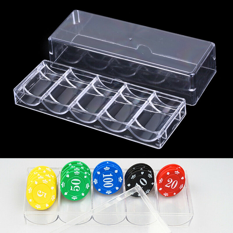 100X capacity poker chips box poker acrylic chips tray chips case with covers lj