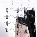 Multifunctional Metal Tier Clothes Closet Hangers Organizer Sliver