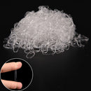 600x Elastic Rubber Clear Hair Ties Hair Band Ropes Women's Ponytail Holder