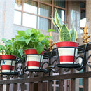 2x Rustic Potted Flower Hangin Basket Succulents Pot Holder Planter Braceket