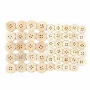 50 Pcs 4-Holes Mixed Wooden Flat Buttons Natural Color Round Sewing Scrapbooking