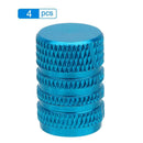 4pcs Aluminum Alloy Car Tire Wheel Tyre Caps Valve Stem Dust Covers (Blue)