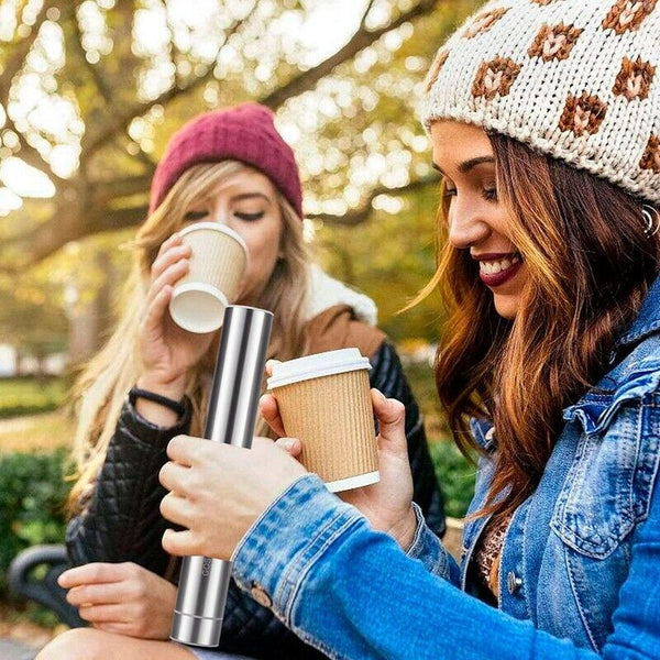 Milk Frother, Handheld Foam Maker, Portable Drink Mixer with 2 Whisk Head a S9E2