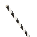25Pcs Striped Paper Drinking Straws for Party Wedding Supplies (Black & Whi N4P3