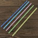 10X Colorful Reusable Hard Plastic Stripe Drinking Straw Clean Wedding Party