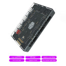 12V Cooler Master 1 to 6 Fan HUB Splitter 4Pin PWM 3Pin Addressable RGB Adapter