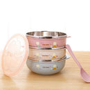Children Kids Handle Soup Bowl Container Dish Stainless Steel Nonslip With ECM