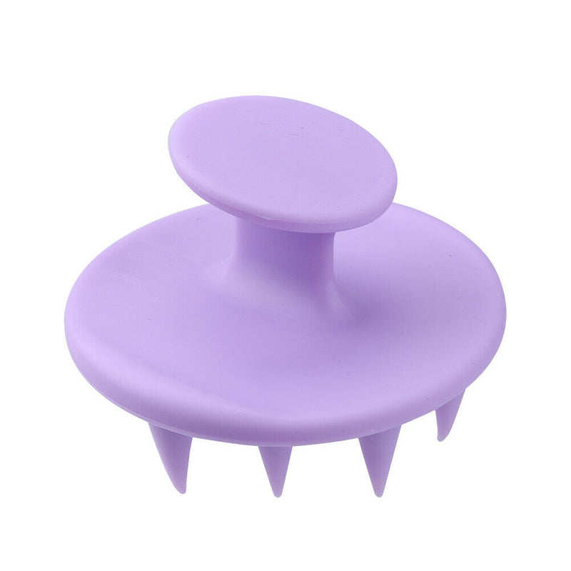 Point Tip Silicone Scalp Shampoo Massage Brush Head Acupoint Comb (Purple) A
