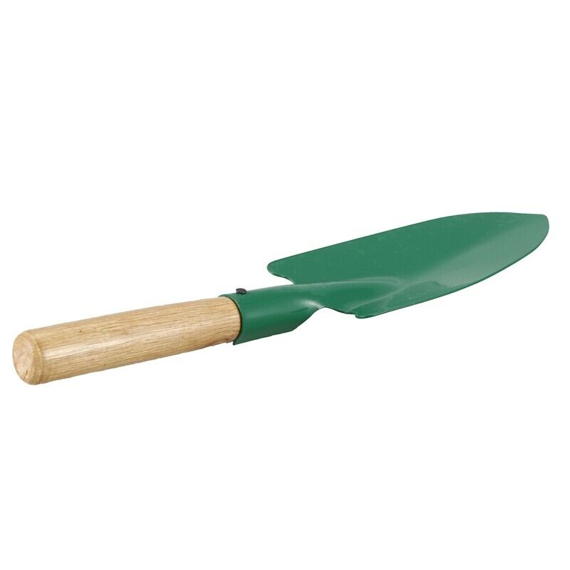 Wood Grip Metal Shovel Trowel Garden Yard Hand Tool 10 inch Green
