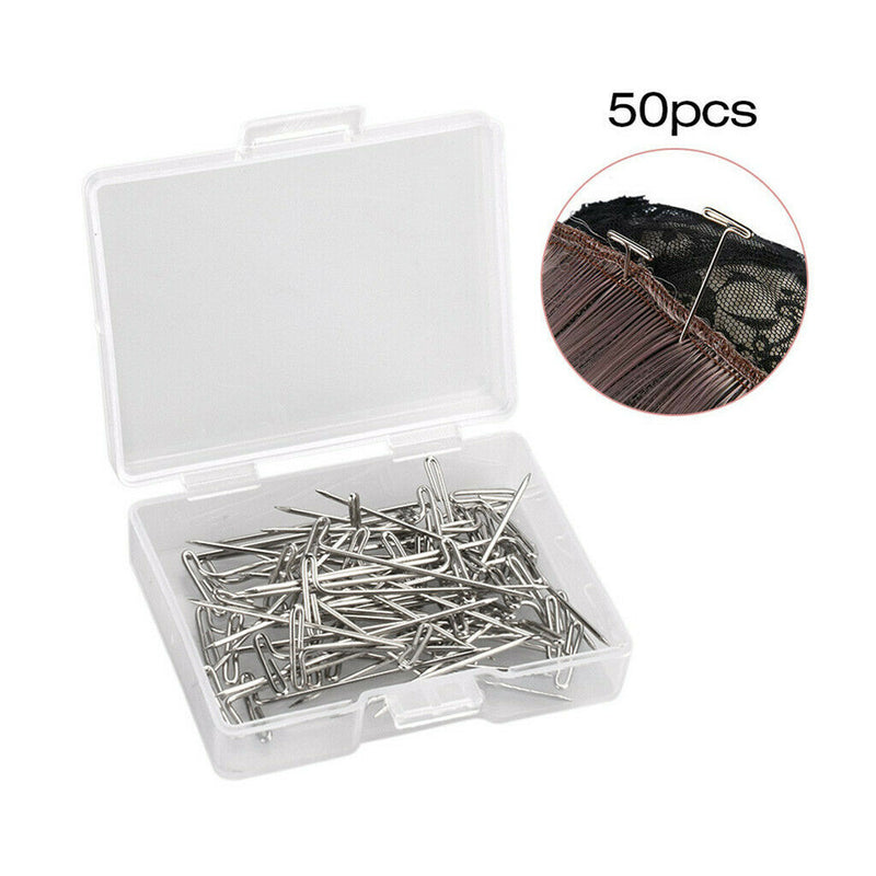Bulk 50 T-Pins for Pinning Wigs on Foam Head, Holding Wigs, Hair Extensions, Wig