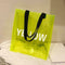 Transparent PVC Shopping Tote Women Shoulder Beach Travel Handbags (Yellow) A
