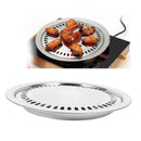 Indoor Outdoor BBQ Smokeless Stovetop Grill Non-stick Roasting Pan Round New rty