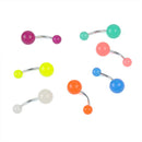 7Pcs Glowing Charm Acrylic Belly Button Navel Bar Rings Body Piercing Jewelry