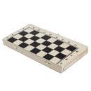 Foldable Wooden Chessboard Travel Chess Set with Lock and Hinges--Ivory and H9C7