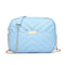 Women Simple Leather Crossbody Bag Chain Shoulder Messenger Handbag (Blue)