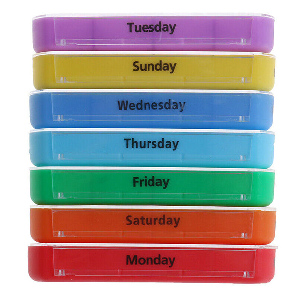 Weekly Pill Organizer Dispenser Box Wallet Medicine Travel Case 28 Compartment-