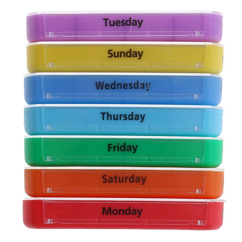 Weekly Pill Organizer Dispenser Box Wallet Medicine Travel Case 28 Compartment-