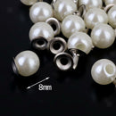 100 Ivory Pearls Studs Beads 8mm Rivets Leather Bag Clothes Decor Crafts DIY