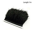 1M Fluffy Natural Ostrich Feather Tassel Fringe Lace Trim Black DIY Crafts Hat
